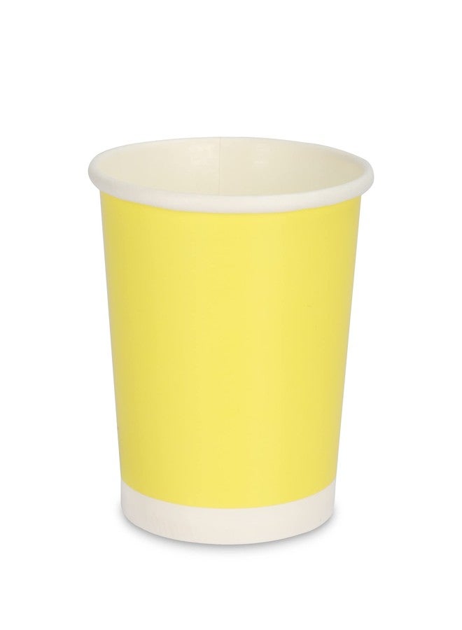 e kysa basics Paper Disposable Tea/Coffee Cups, Set of 50 pcs, 200 ml - Yellow - Image 1